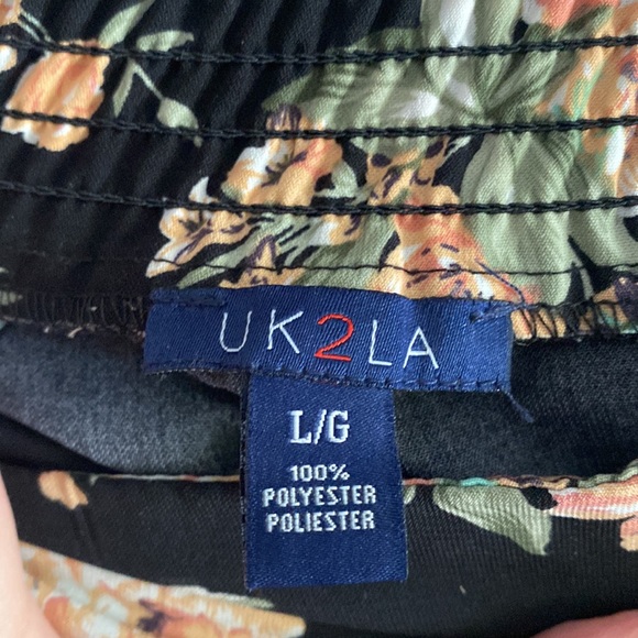 UK 2 LA floral shorts size L - Picture 3 of 5